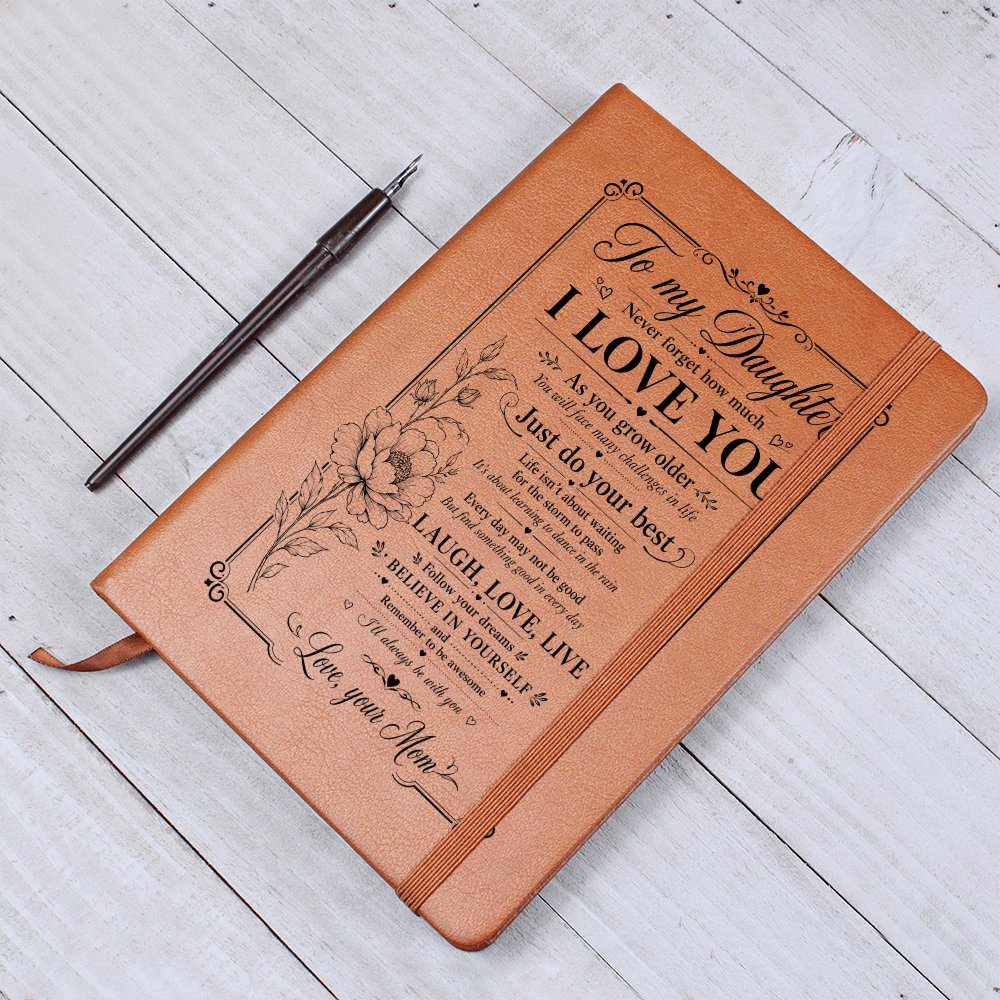 To My Daughter Journal — Vegan Leather Keepsake with "I Love You" Message