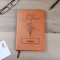 Sweet Sixteen tulip notebook lifestyle photo — faith journal for her | The Faith World