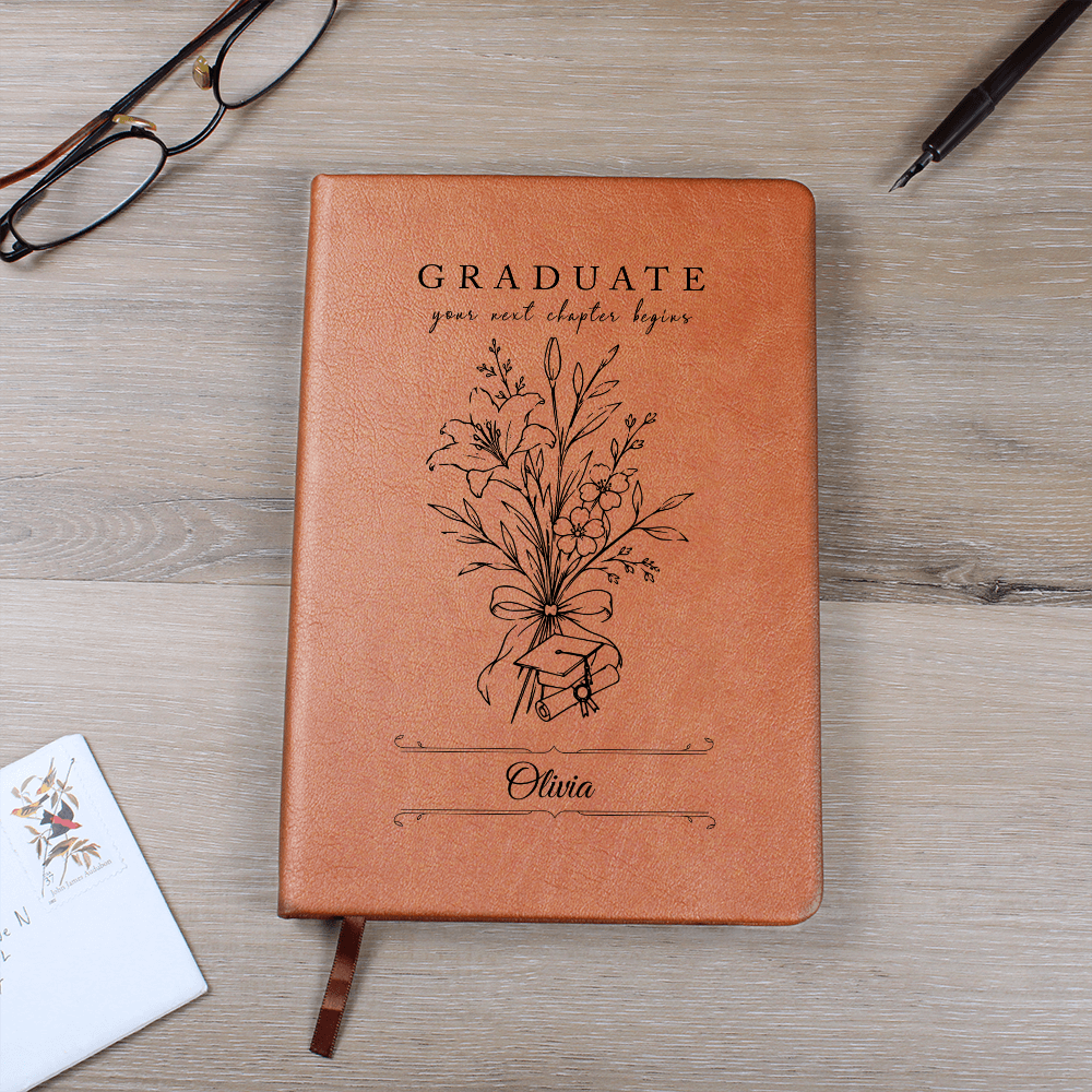 Personalized graduate journal — your next chapter begins | gift for her | The Faith World