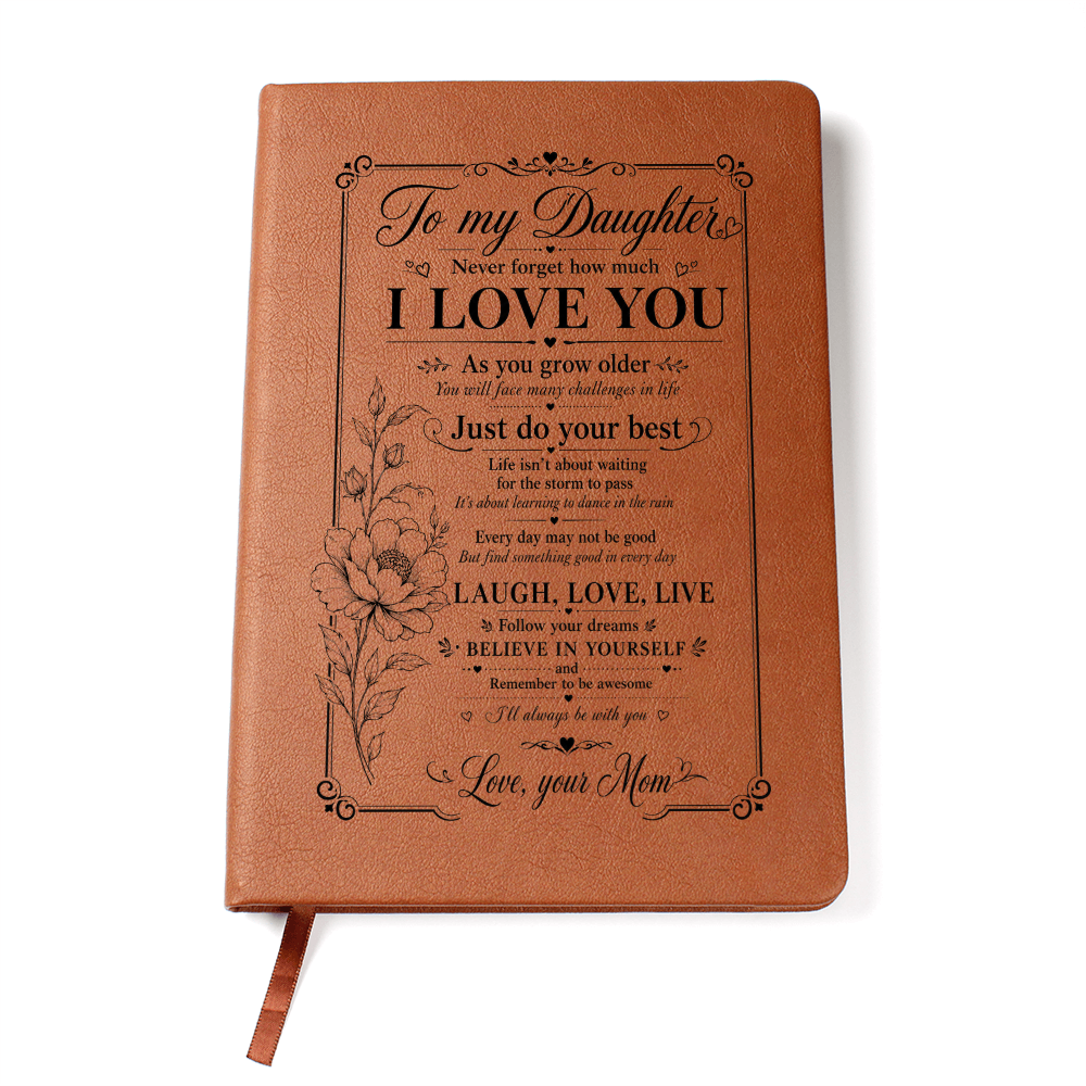 To My Daughter Journal — Vegan Leather Keepsake with "I Love You" Message
