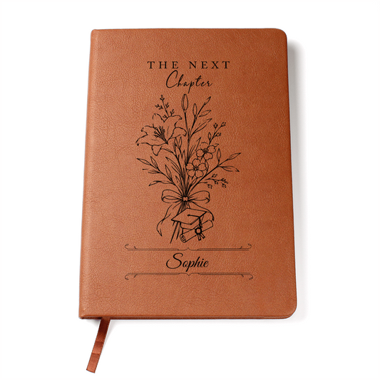 The Next Chapter floral graduation journal — personalized gift for her | The Faith World