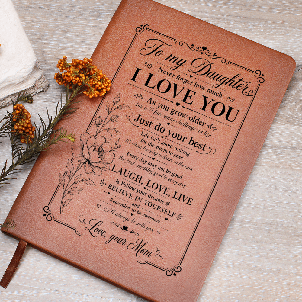 To My Daughter Journal — Vegan Leather Keepsake with "I Love You" Message