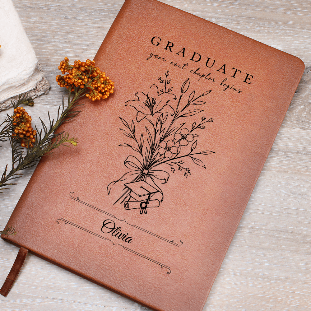 Personalized graduate journal — your next chapter begins | gift for her | The Faith World