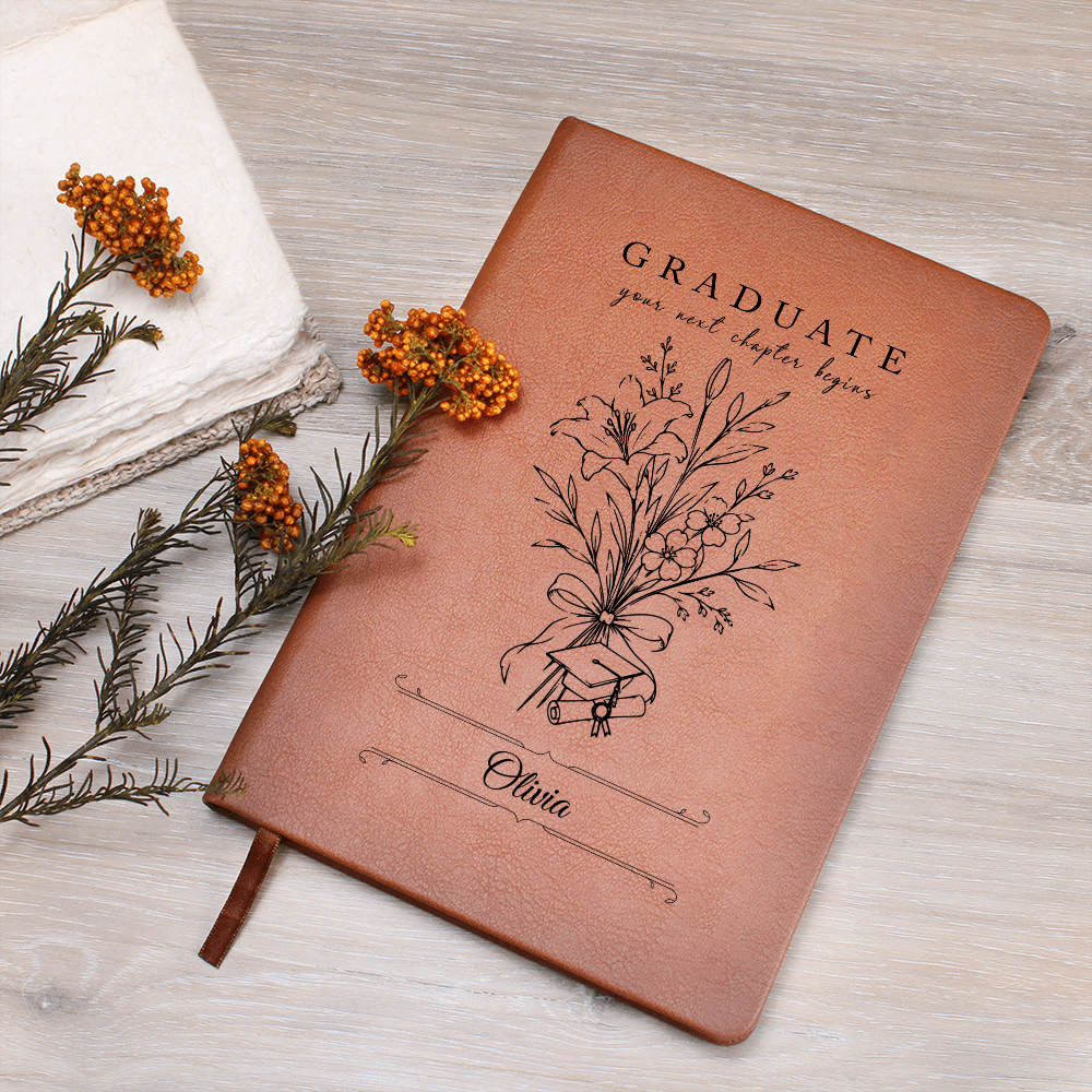 Personalized graduate journal — your next chapter begins | gift for her | The Faith World