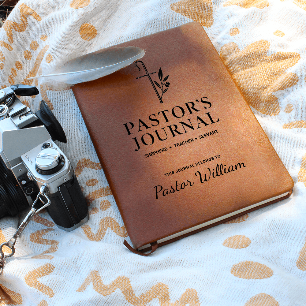 Pastor's Journal – Shepherd, Teacher, Servant | Personalized Leather Journal, Pastor Appreciation Gift