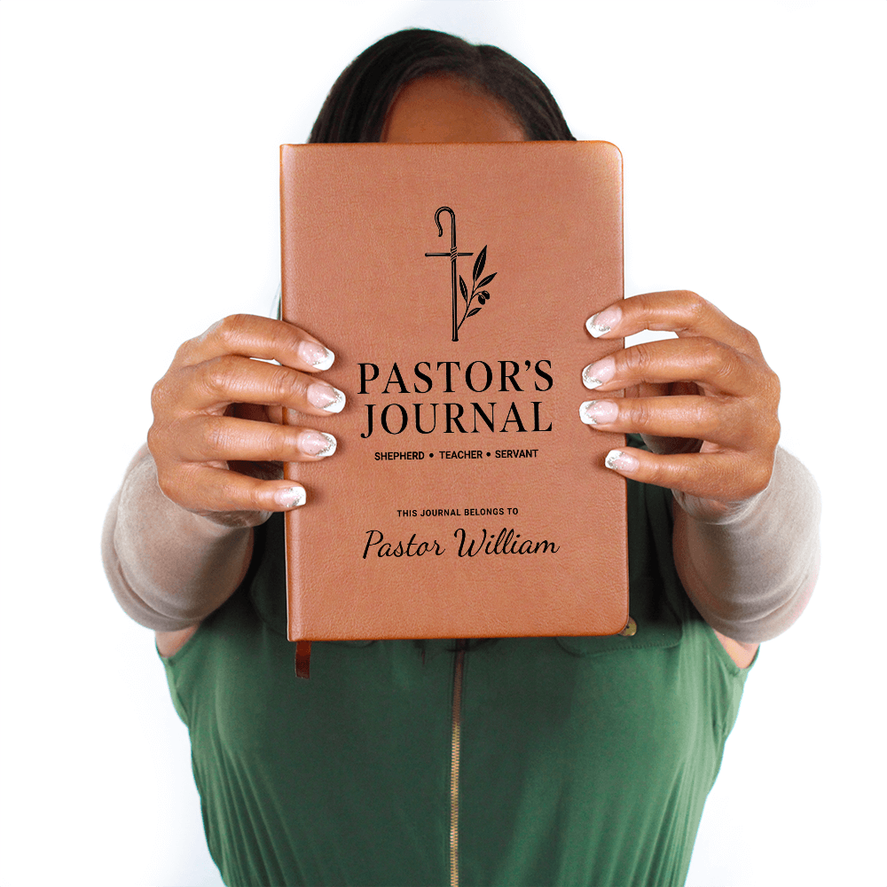 Pastor's Journal – Shepherd, Teacher, Servant | Personalized Leather Journal, Pastor Appreciation Gift
