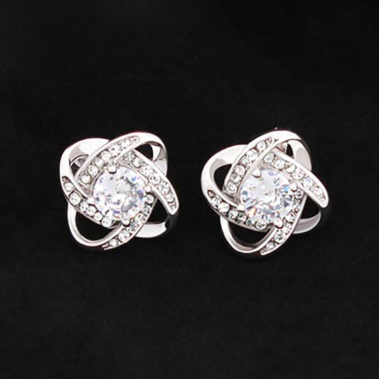Love knot stud earrings 14K gold — Christian jewelry | The Faith World