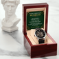 Men's Openwork Watch – Always & Forever Card, Black Leather Band
