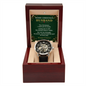 Men's Openwork Watch – Always & Forever Card, Black Leather Band