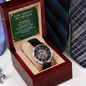 Men's Openwork Watch – Always & Forever Card, Black Leather Band
