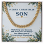 Men's Cuban Link Chain Necklace for Son – Christmas Gift