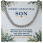 Men's Cuban Link Chain Necklace for Son – Christmas Gift