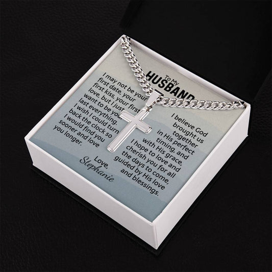 Cuban chain with engraved cross necklace — Christian gift | Nordenzi