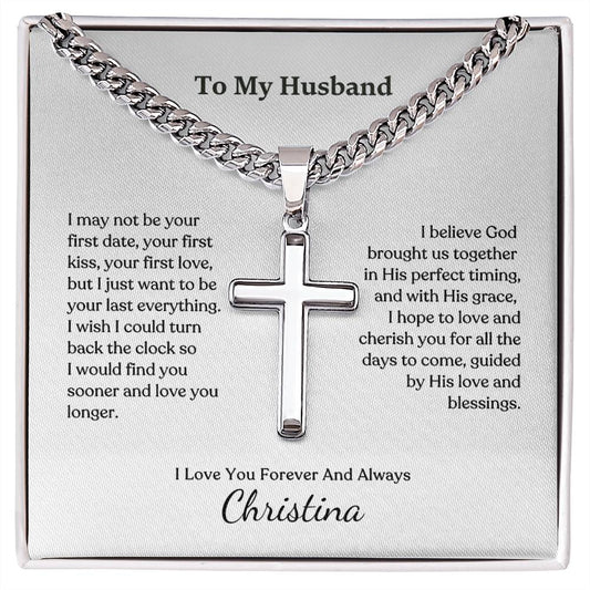 Cuban chain with engraved cross necklace — Christian gift | The Faith World