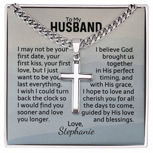 Cuban chain with engraved cross necklace — Christian gift | The Faith World