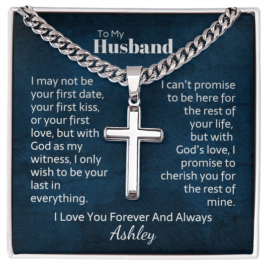 Cuban link chain and engraved cross — Christian gift for husband | The Faith World