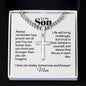 Cuban chain with engraved cross — Christian gift for son | The Faith World
