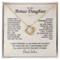 To My Bonus Daughter Love Knot Necklace – Personalized Gift from Bonus Mom or Dad