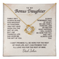 To My Bonus Daughter Love Knot Necklace – Personalized Gift from Bonus Mom or Dad