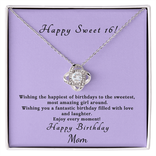 Love knot necklace in gold and silver — sweet 16 birthday gift for daughter | The Faith World
