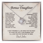 To My Bonus Daughter Love Knot Necklace – Personalized Gift from Bonus Mom or Dad