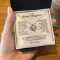 To My Bonus Daughter Love Knot Necklace – Personalized Gift from Bonus Mom or Dad