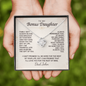 To My Bonus Daughter Love Knot Necklace – Personalized Gift from Bonus Mom or Dad