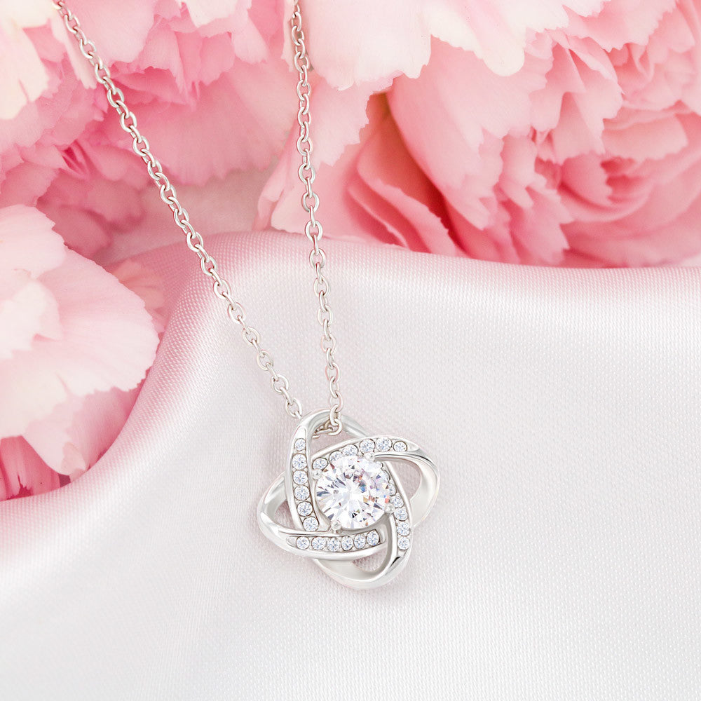 Love knot necklace in gold and silver — sweet 16 birthday gift for daughter | The Faith World