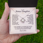 To My Bonus Daughter Love Knot Necklace – Personalized Gift from Bonus Mom or Dad