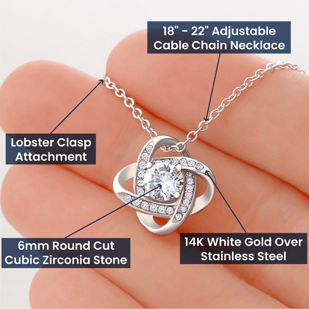 To My Bonus Daughter Love Knot Necklace – Personalized Gift from Bonus Mom or Dad