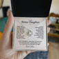 To My Bonus Daughter Love Knot Necklace – Personalized Gift from Bonus Mom or Dad