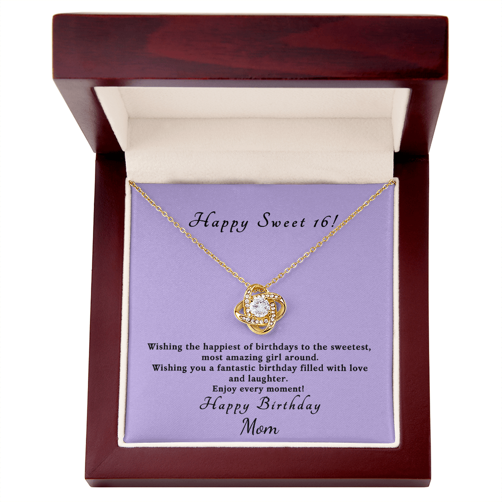 Love knot necklace in gold and silver — sweet 16 birthday gift for daughter | The Faith World