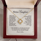 To My Bonus Daughter Love Knot Necklace – Personalized Gift from Bonus Mom or Dad