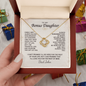To My Bonus Daughter Love Knot Necklace – Personalized Gift from Bonus Mom or Dad