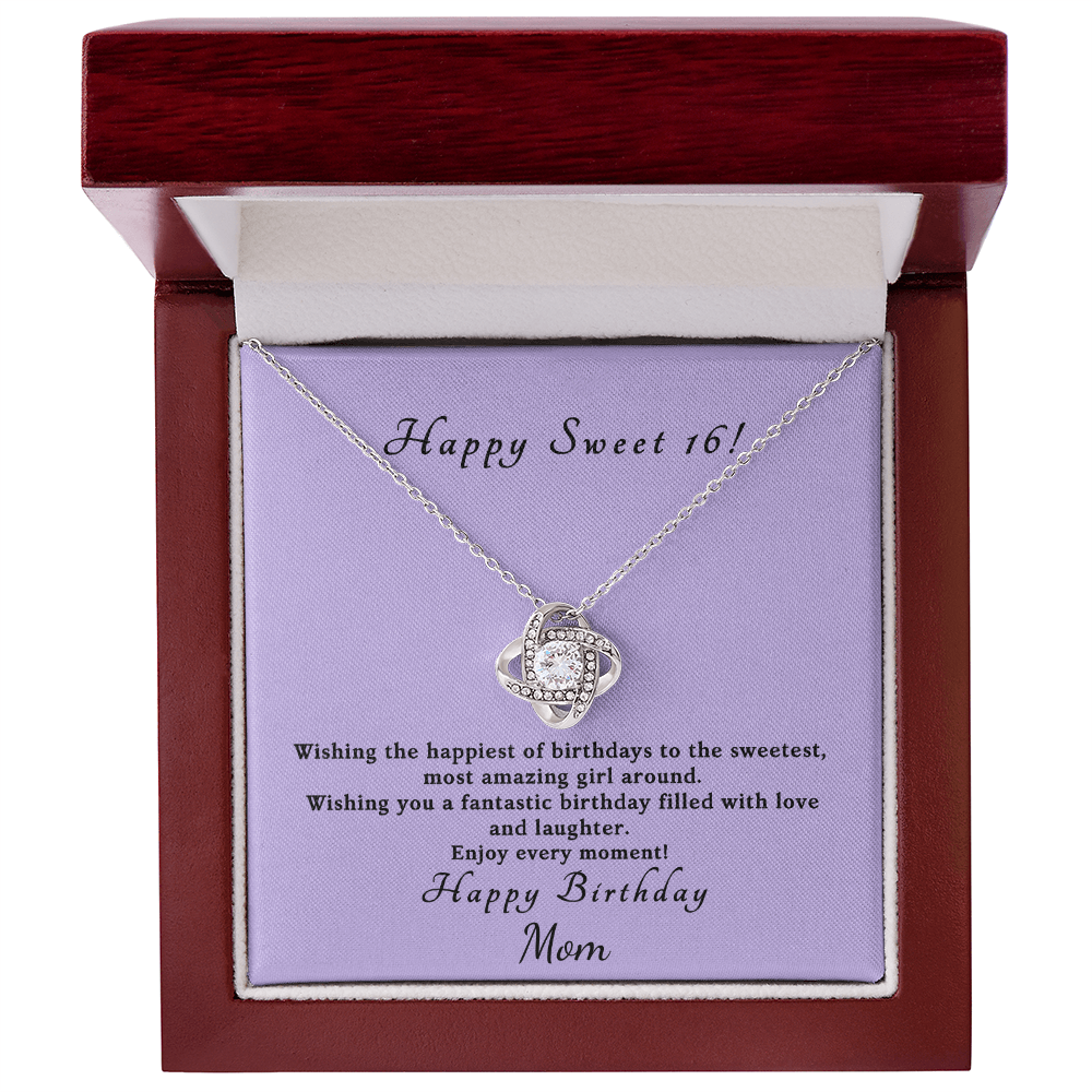 Love knot necklace in gold and silver — sweet 16 birthday gift for daughter | The Faith World