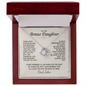 To My Bonus Daughter Love Knot Necklace – Personalized Gift from Bonus Mom or Dad