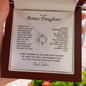 To My Bonus Daughter Love Knot Necklace – Personalized Gift from Bonus Mom or Dad