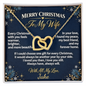Merry Christmas To My Wife Necklace – Interlocking Hearts Gift from Husband with Personalized Card