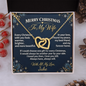 Merry Christmas To My Wife Necklace – Interlocking Hearts Gift from Husband with Personalized Card