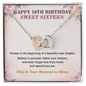 Sweet Sixteen Necklace for Girls – Interlocking Hearts Birthday Gift