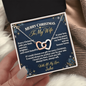 Merry Christmas To My Wife Necklace – Interlocking Hearts Gift from Husband with Personalized Card
