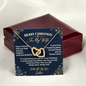 Merry Christmas To My Wife Necklace – Interlocking Hearts Gift from Husband with Personalized Card