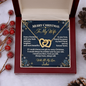 Merry Christmas To My Wife Necklace – Interlocking Hearts Gift from Husband with Personalized Card