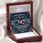 Merry Christmas To My Wife Necklace – Interlocking Hearts Gift from Husband with Personalized Card