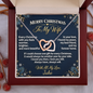 Merry Christmas To My Wife Necklace – Interlocking Hearts Gift from Husband with Personalized Card
