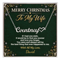 Christmas gift for wife: personalized heart name necklace with Merry Christmas To My Wife card