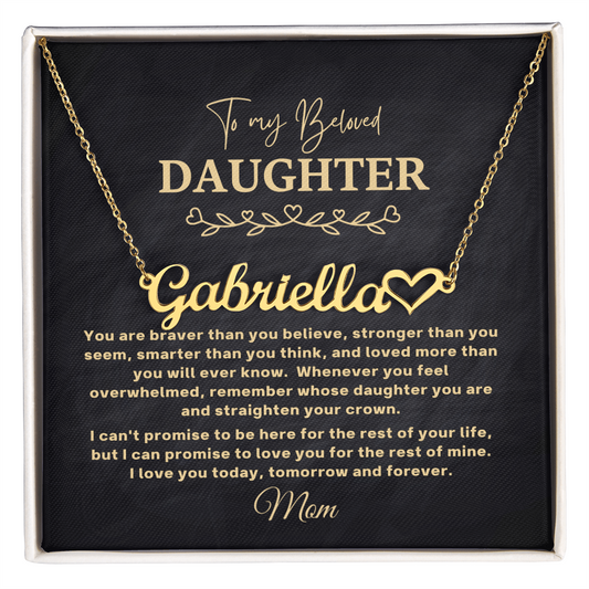 Personalized heart necklace for daughter Brave and Loved — gift from dad or mom | The Faith World