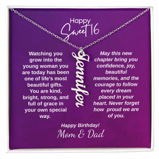 Sweet 16 personalized name necklace — custom Christian gift for her 16th birthday | The Faith World