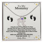 Mommy To Be baby feet necklace with birthstone — Christian gift | The Faith World