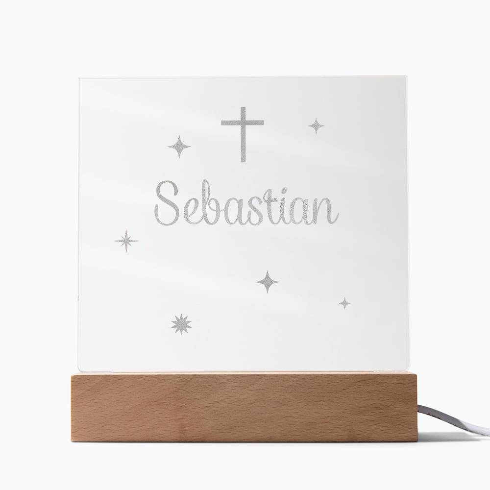 Engraved Christian baby acrylic plaque — baptism gift | The Faith World